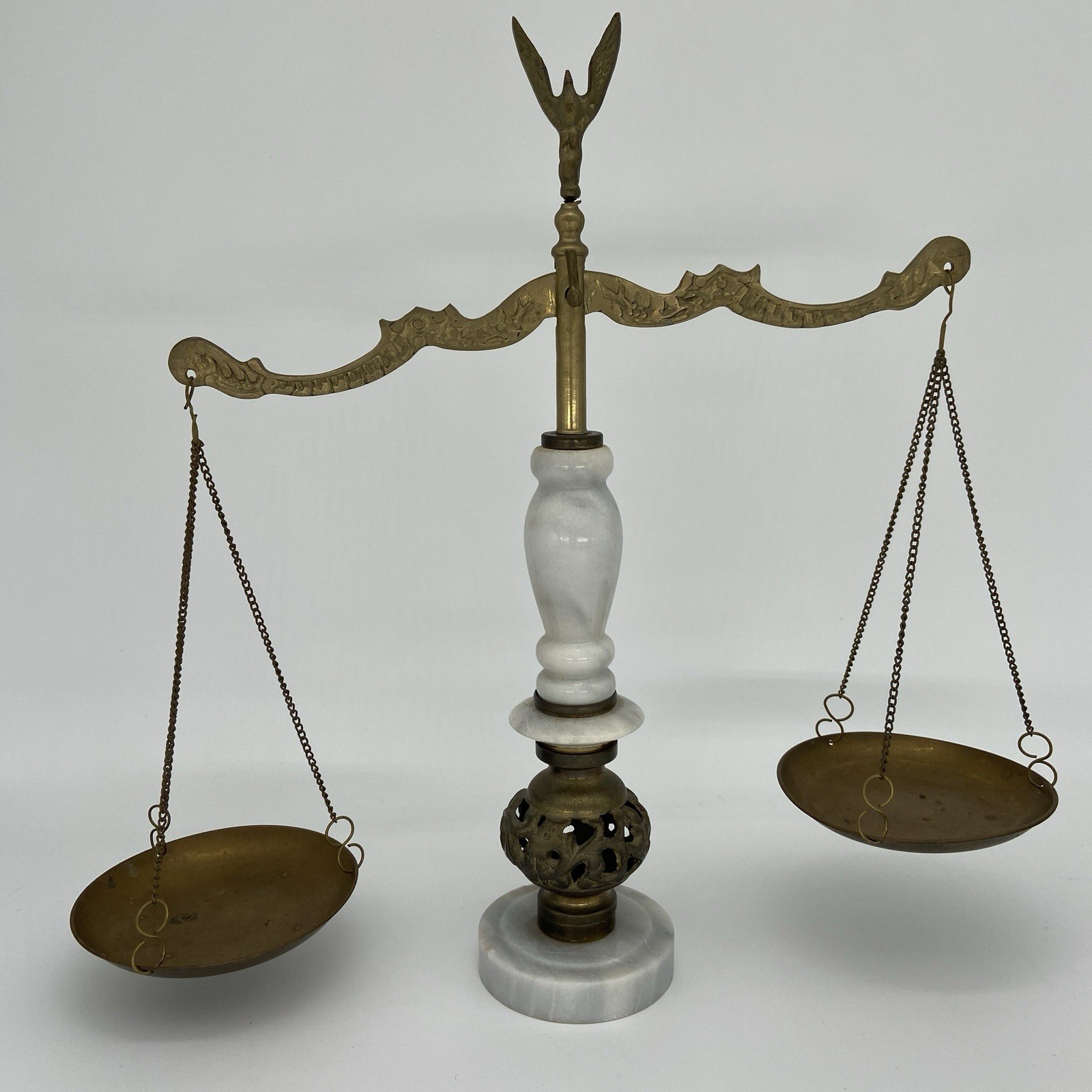 Vintage Brass and Marble Scales of Justice Judge Lawyer Law Firm Decor