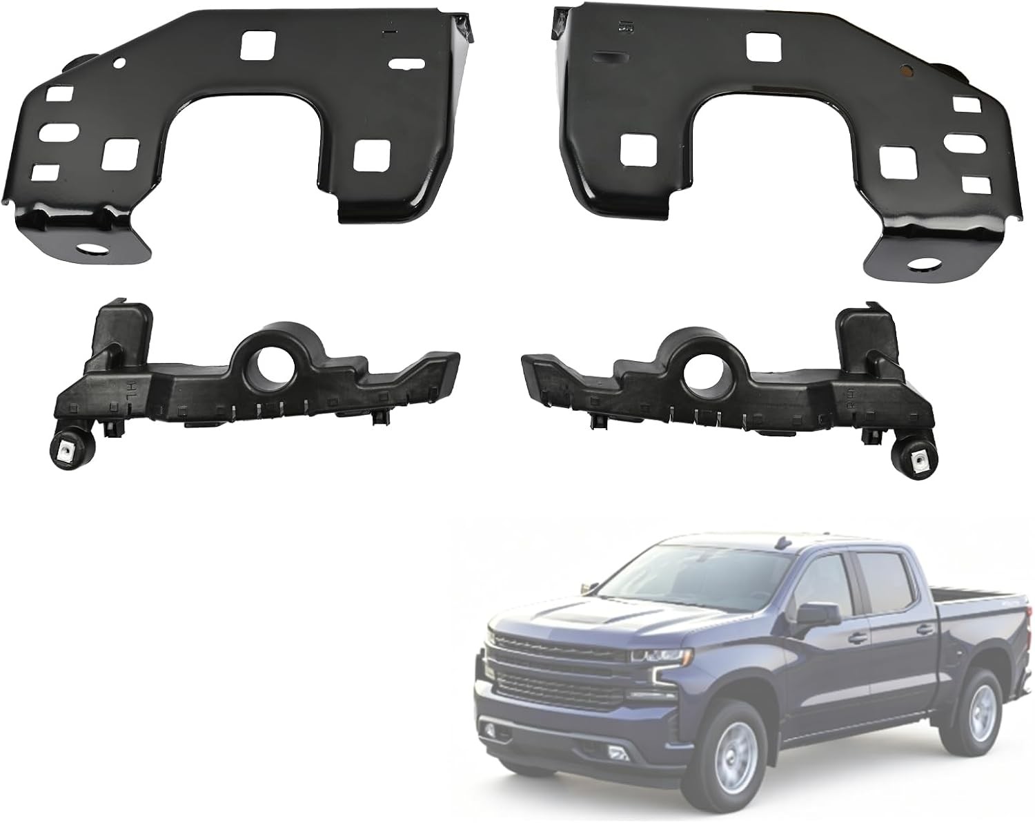 Front bumper Mounting Bracket and Guide Bracket Kit Fit for Chevrolet Silverado