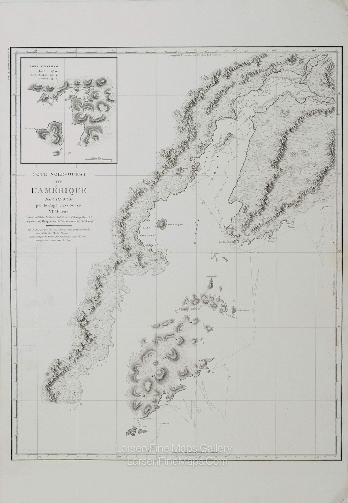 George Vancouver Map Cook Inlet Kodiak Island Alaska Antique Nautical Chart 1799