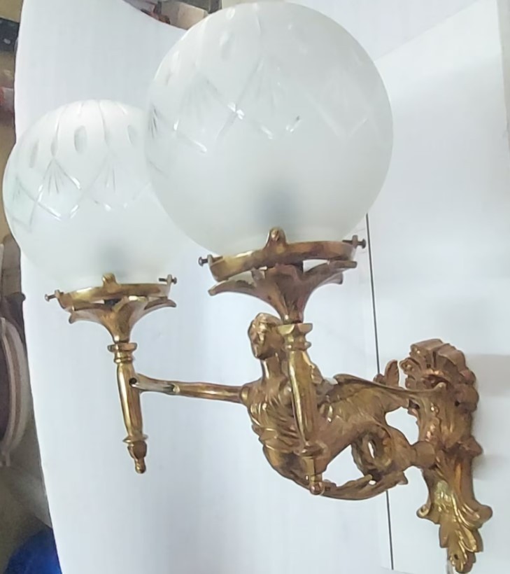 Vintage Art Nouveau Mermaid Wall Sconce Light – Brass Mermaid Wall Lamp