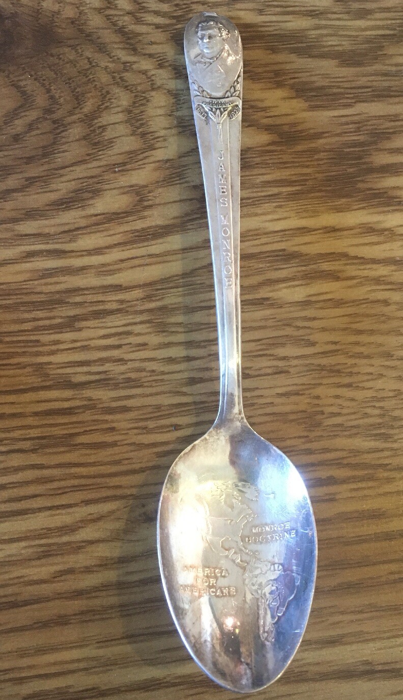 Wm Rogers Mfg Co Commemorative 6″ Silver Plated Spoon President James Monroe