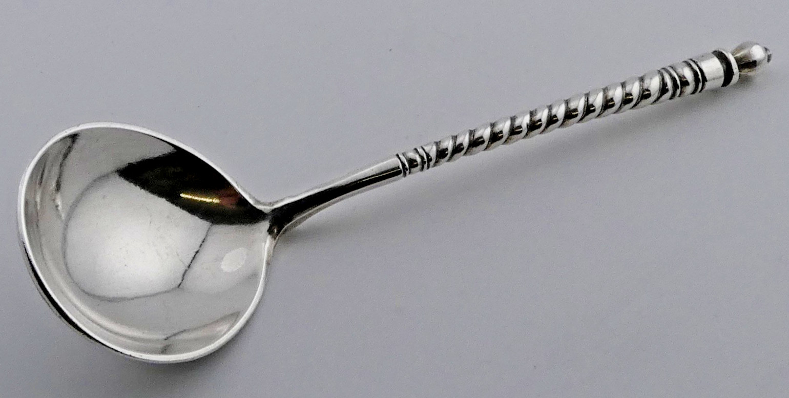ANTIQUE RUSSIAN SOLID SILVER NIELLO SPOON FULLY MARKED Moscow 1800s