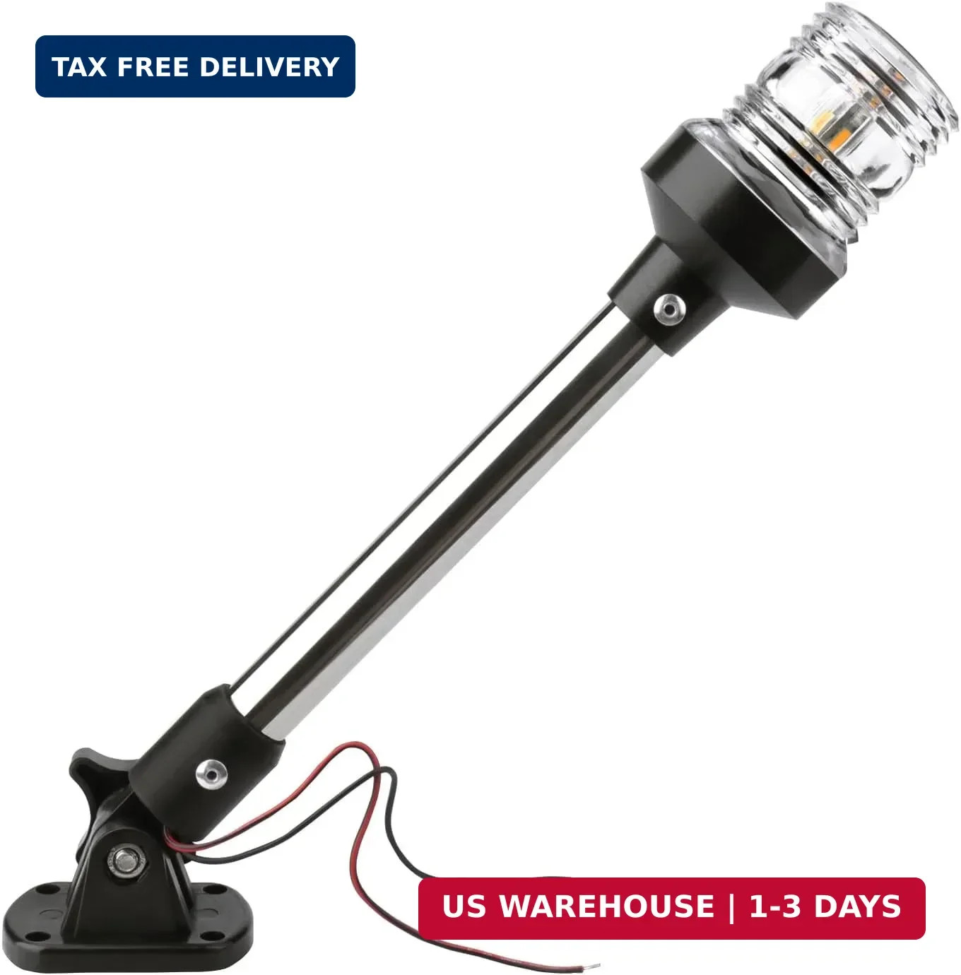 Marinexplore Stern Light – White LED Anchor & Bimini Top Lights for Pontoon & Fi