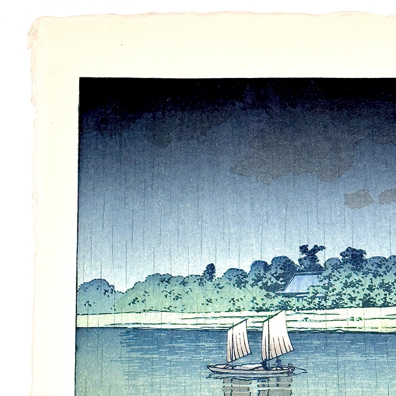 Kawase Hasui Woodblock Print: Continuous Early-Summer Rain Ukiyo-e Samidare