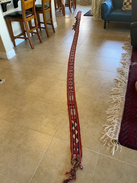 Vintage Rare Turkoman Tent Band With Tassles Approx 19′ 6″ by 4 1/2 inches