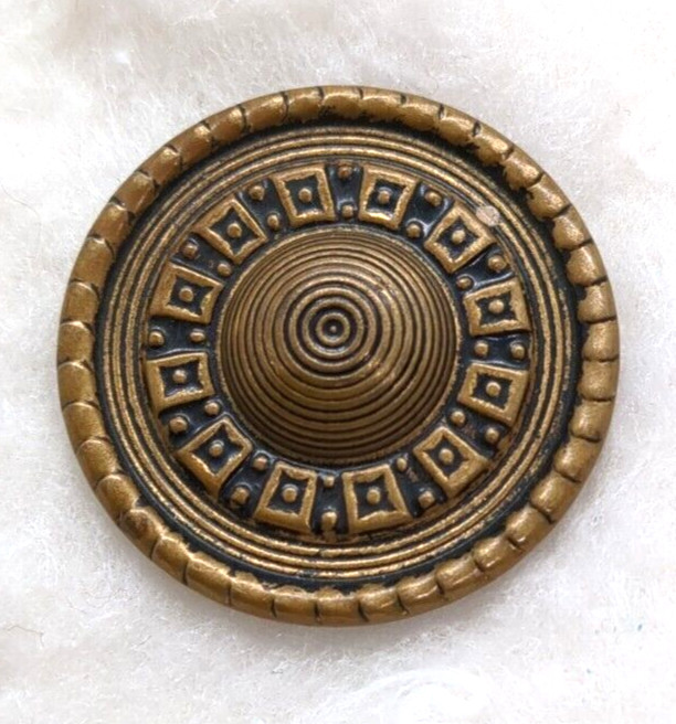 Antique Large Metal Button Roman Sun Shield Roulette Wheel Casino 38mm – 1 1/2″