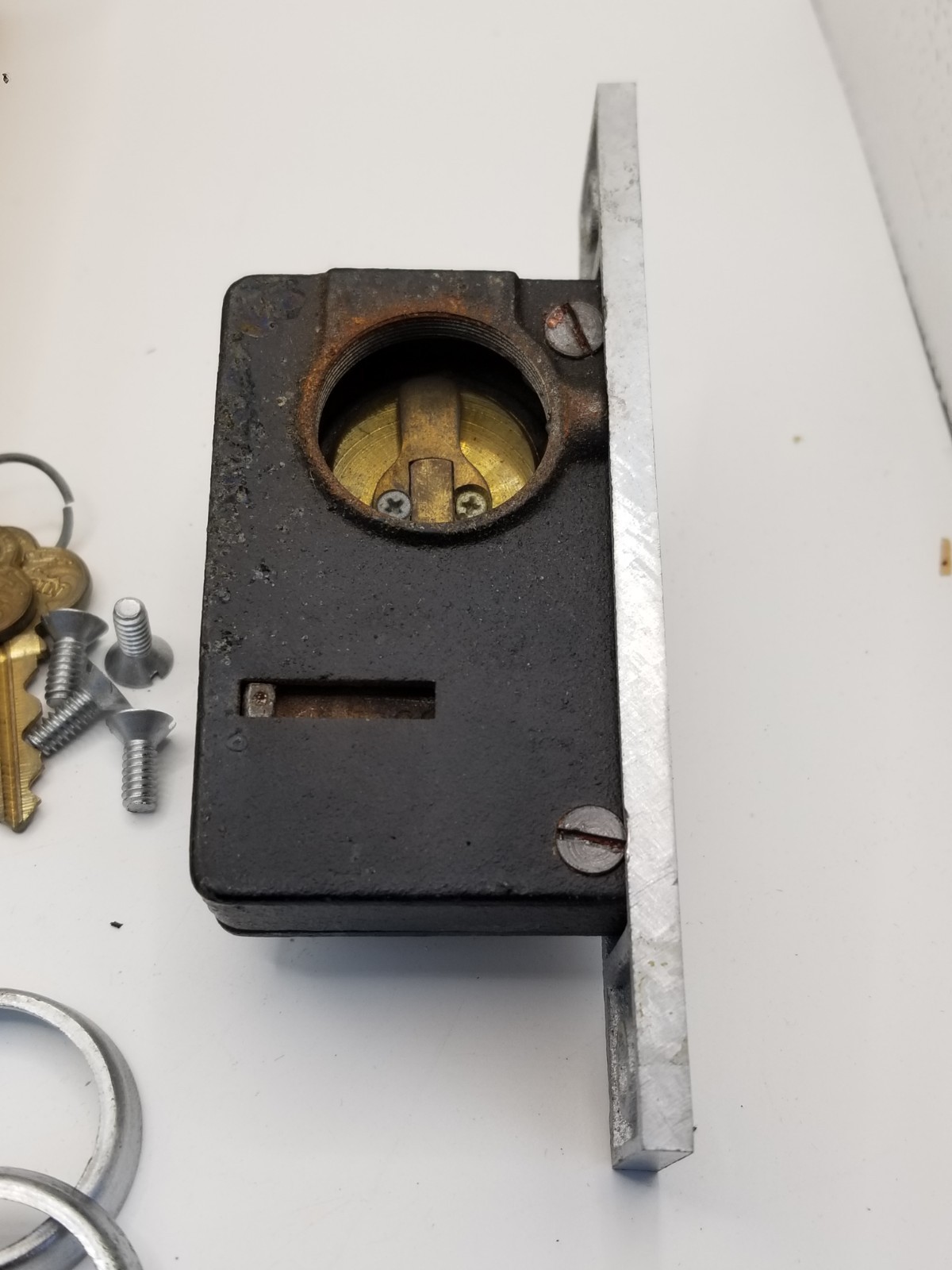 Corbin Narrow Backset Mortise Lock New Old Stock brushed stainless commercial
