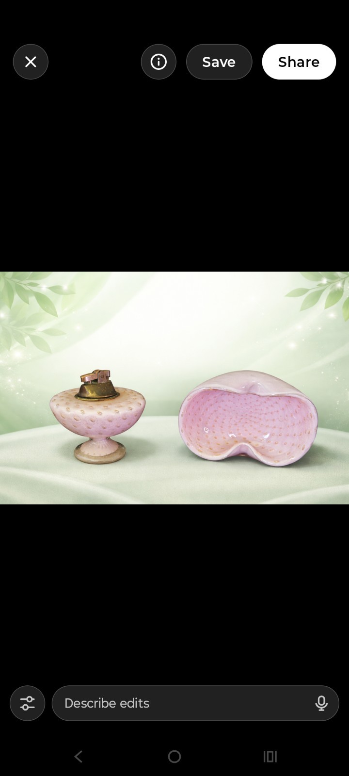 alfredo barbini murano glass smoking Set