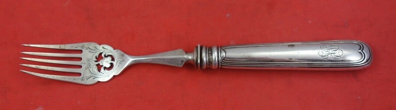 German Sterling by Various Makers Fish Fork HH AS .800 silver pierced 7 5/8″