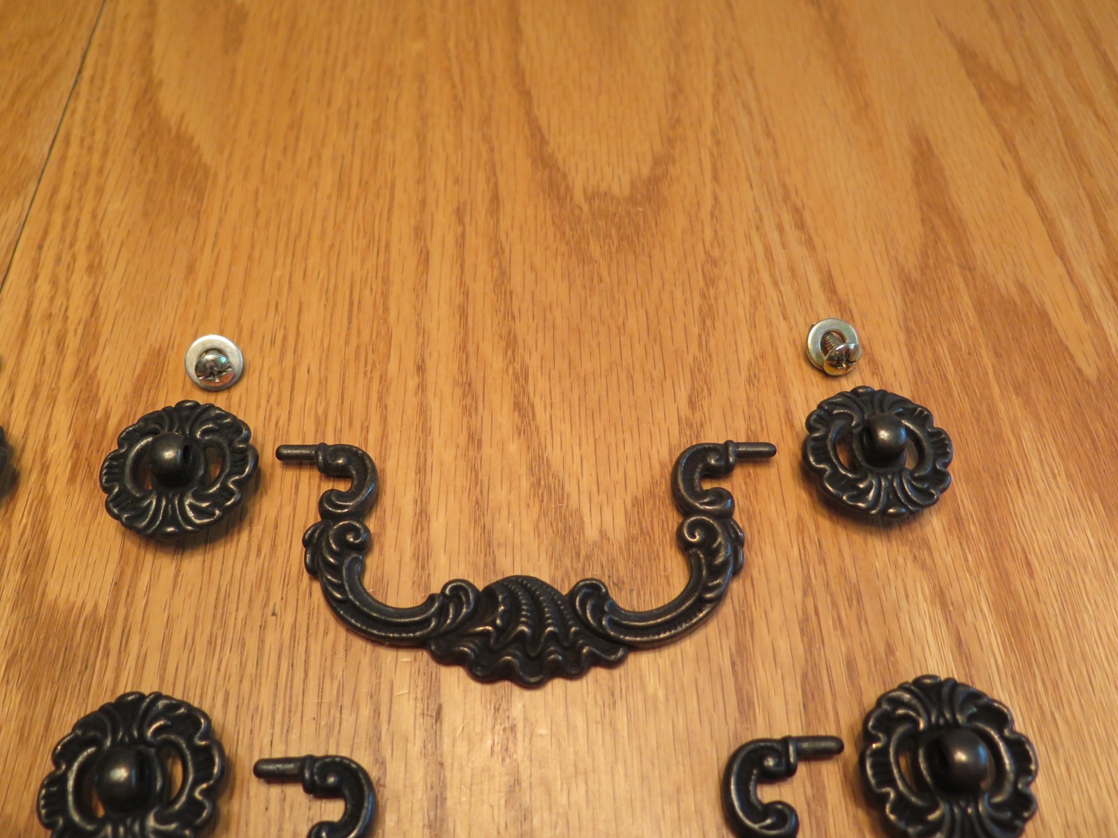 Brass/Dark Tone Drawer Pulls Drop Pulls – Set of 4