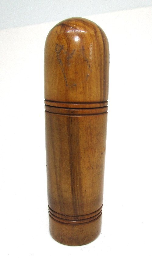 Vintage Wood Thread Winder Case and Thimble Holder 4 1/4” lot 48m9