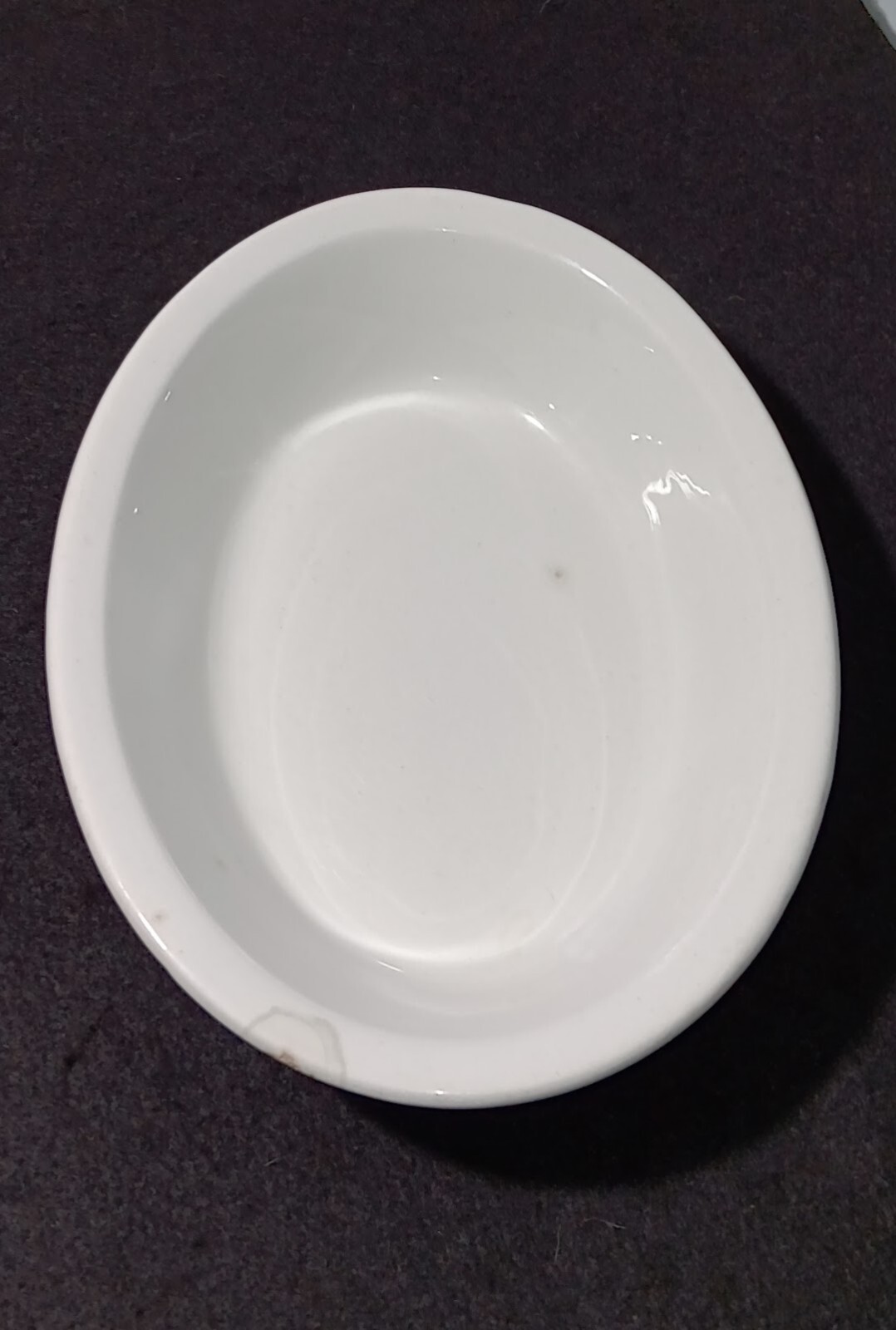 Antique T & R BOOTE England Large Oval White Ironstone Serving Bowl 10.5″ x 8″