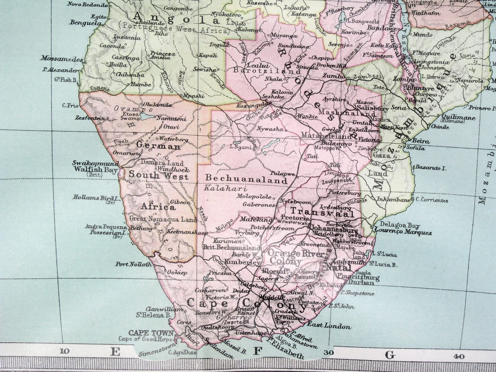 1908 ANTIQUE POLITICAL MAP OF AFRICA BRITISH FRENCH GERMAN COLONIES