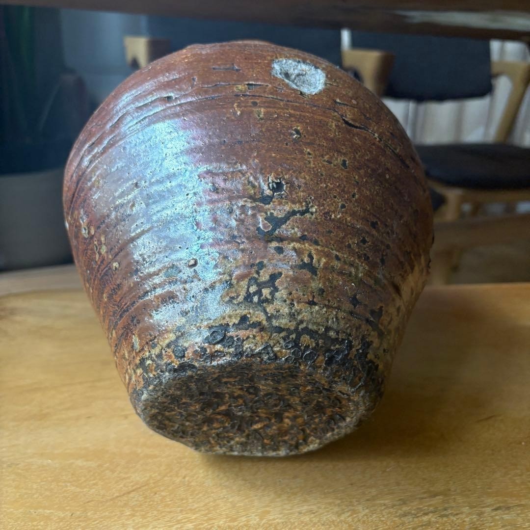 Antique Japanese Shigaraki Pottery Jar Edo Period 19th Century Vase Vessel 9.8in
