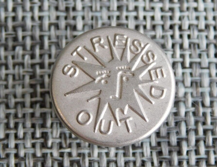 Antique Vtg Stud Button Stressed Out Aprx: 11/16″ #926-B