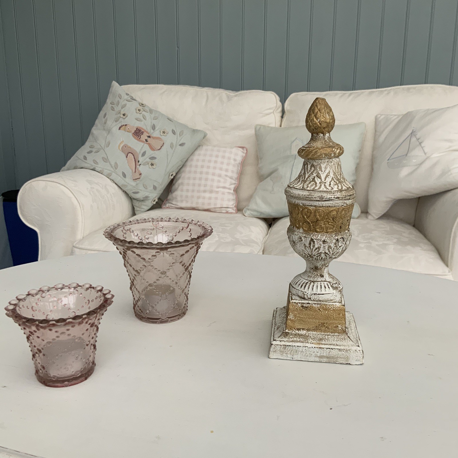 Antique Cast Iron Painted Finial Shabby Chic Decorative 25cms Indoor / Outdoor
