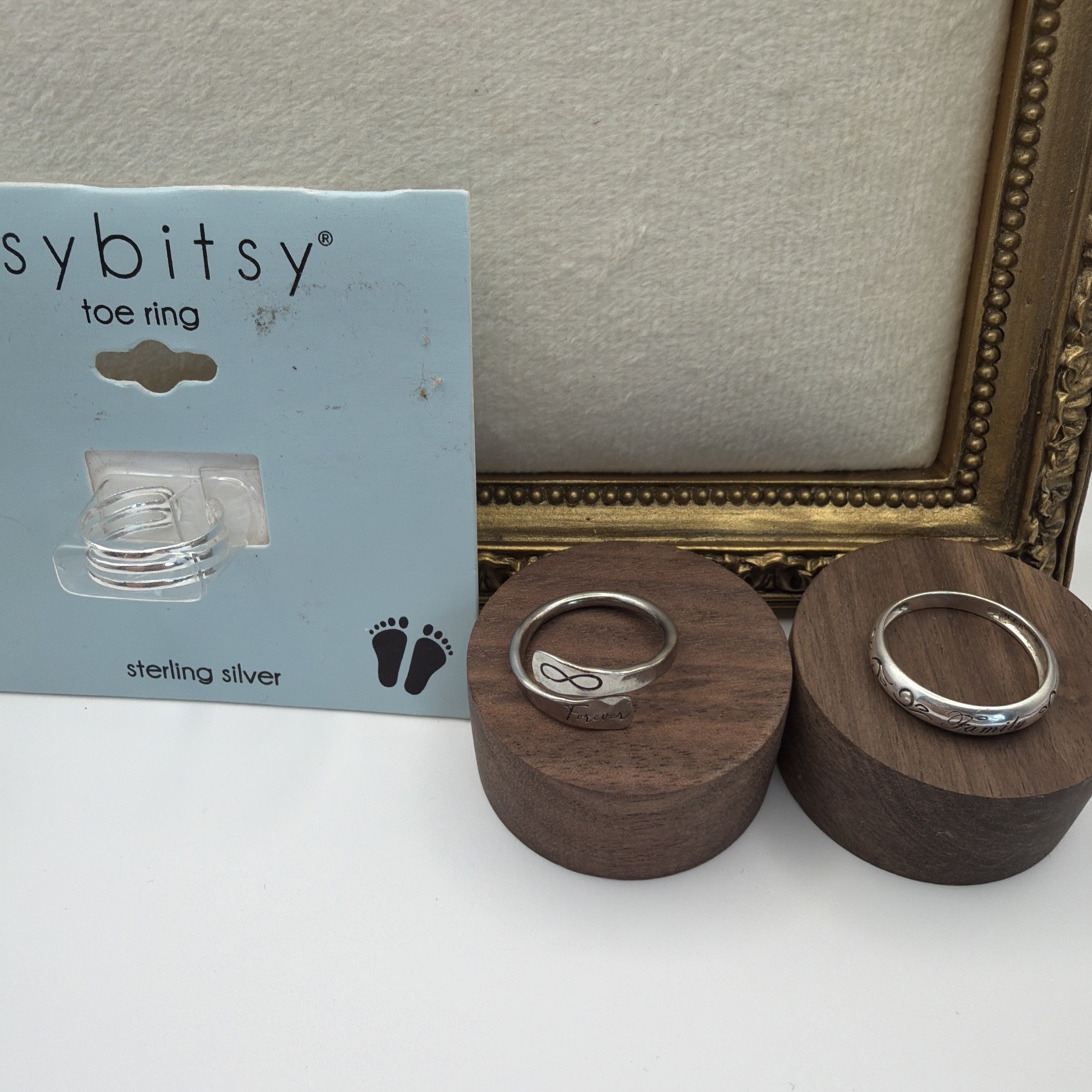 1140 Silver Ring Lot, Two Sterling Silver And One Silver Plate Family