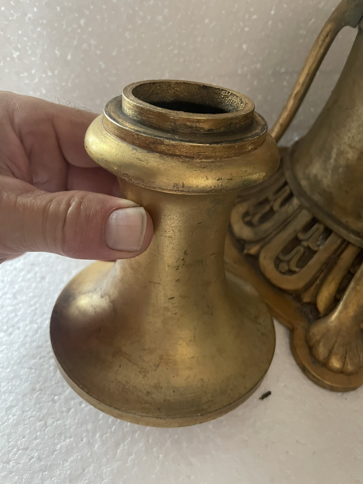Lg Heavy Solid Brass Bases Candle Holders Doorstop Architectural Salvage 30 Lbs