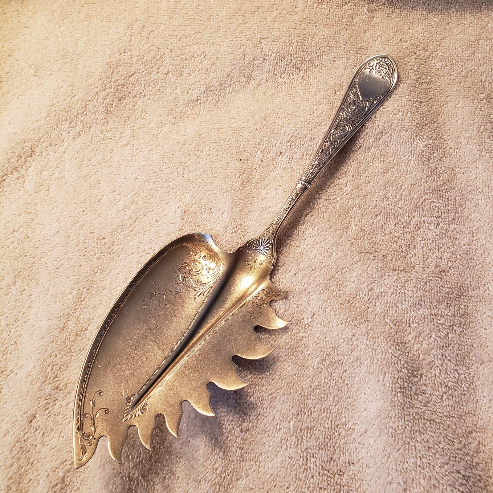 RAPHAEL by GORHAM sterling silver PASTA MACARONI SERVER 11″ GW Blade No Monogram