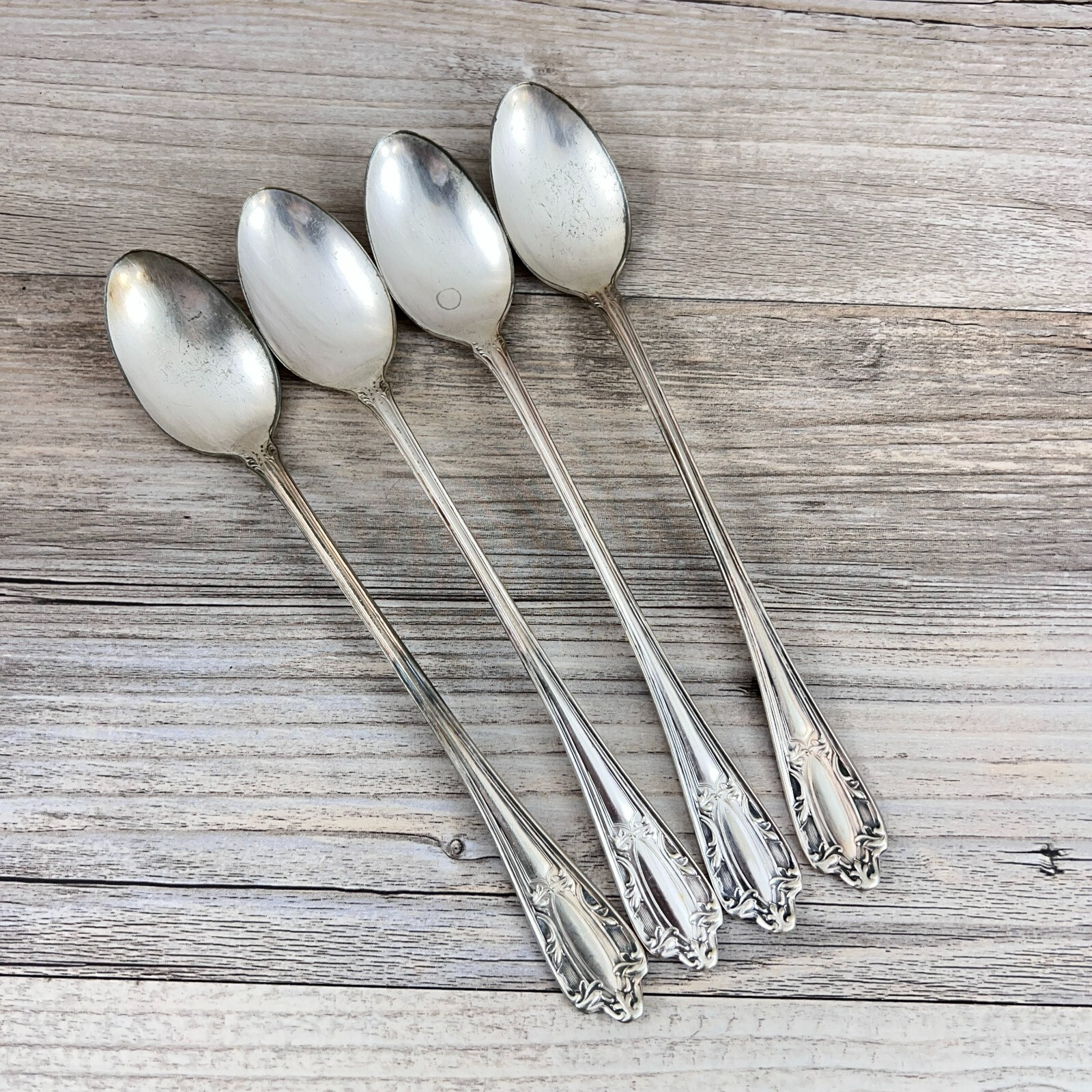 Williams Bros Silverplate NYDIA 1919 – 4 Iced Tea Spoons