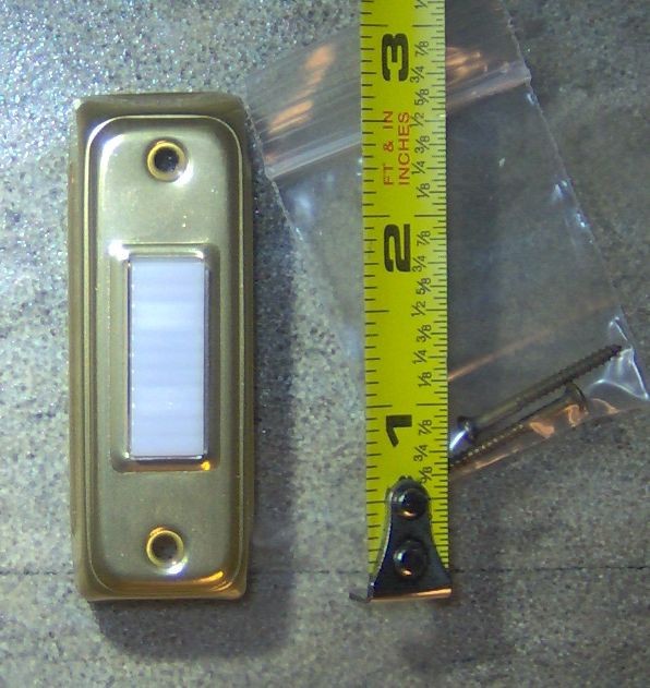 Lighted Metal Push Button Eagle Gold No. 137 for Doorbell 2-3/4″ tall X 1″ wide