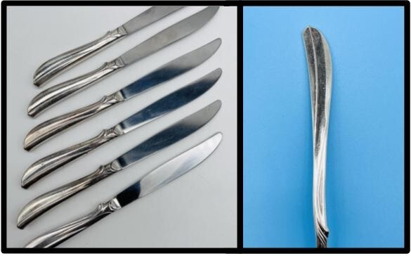 6 OLD COMPANY PLATE International Silver Silverplate 9″ Table Knives RADIANCE