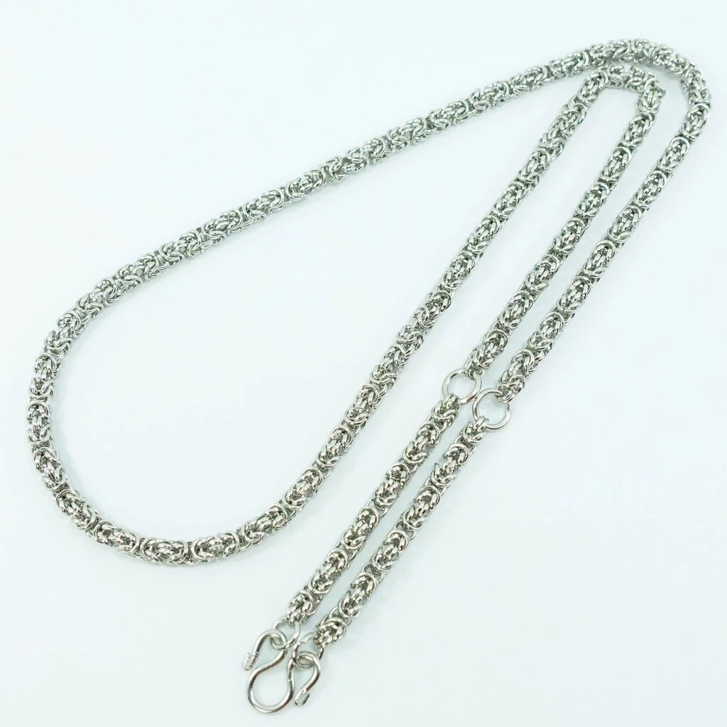 Necklace Chain Stainless 3 Loops Hanging Pendant 25″ inches Thai Buddha Amulet