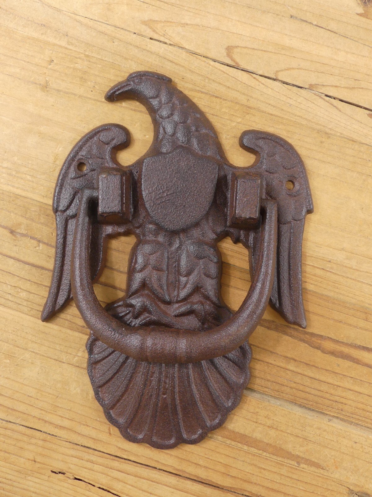 2 Large Cast Iron Door Knocker American Eagle Man Cave Vintage Style Rustic