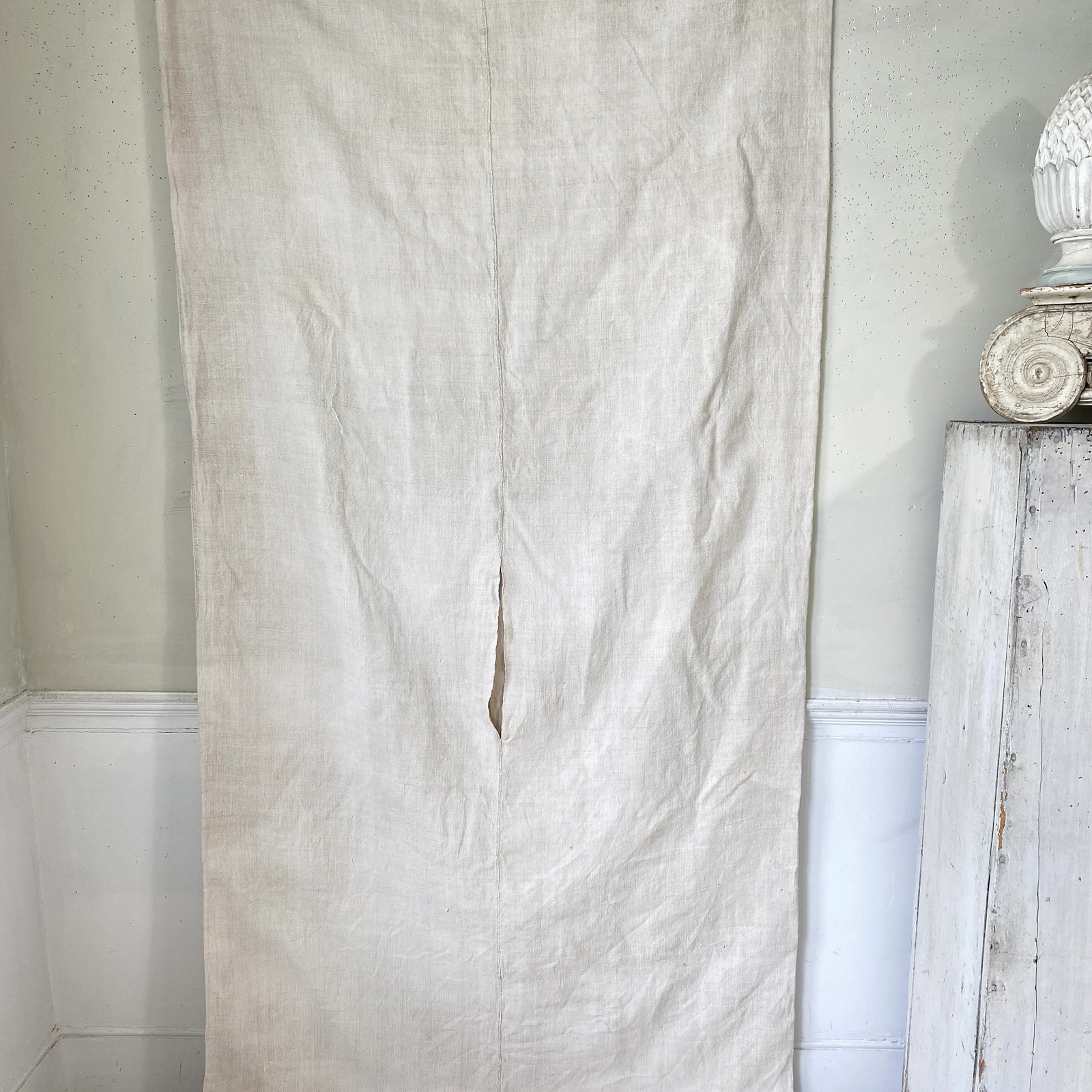 Homespun organic hemp textile bedding piece HEAVY upholstery fabric material