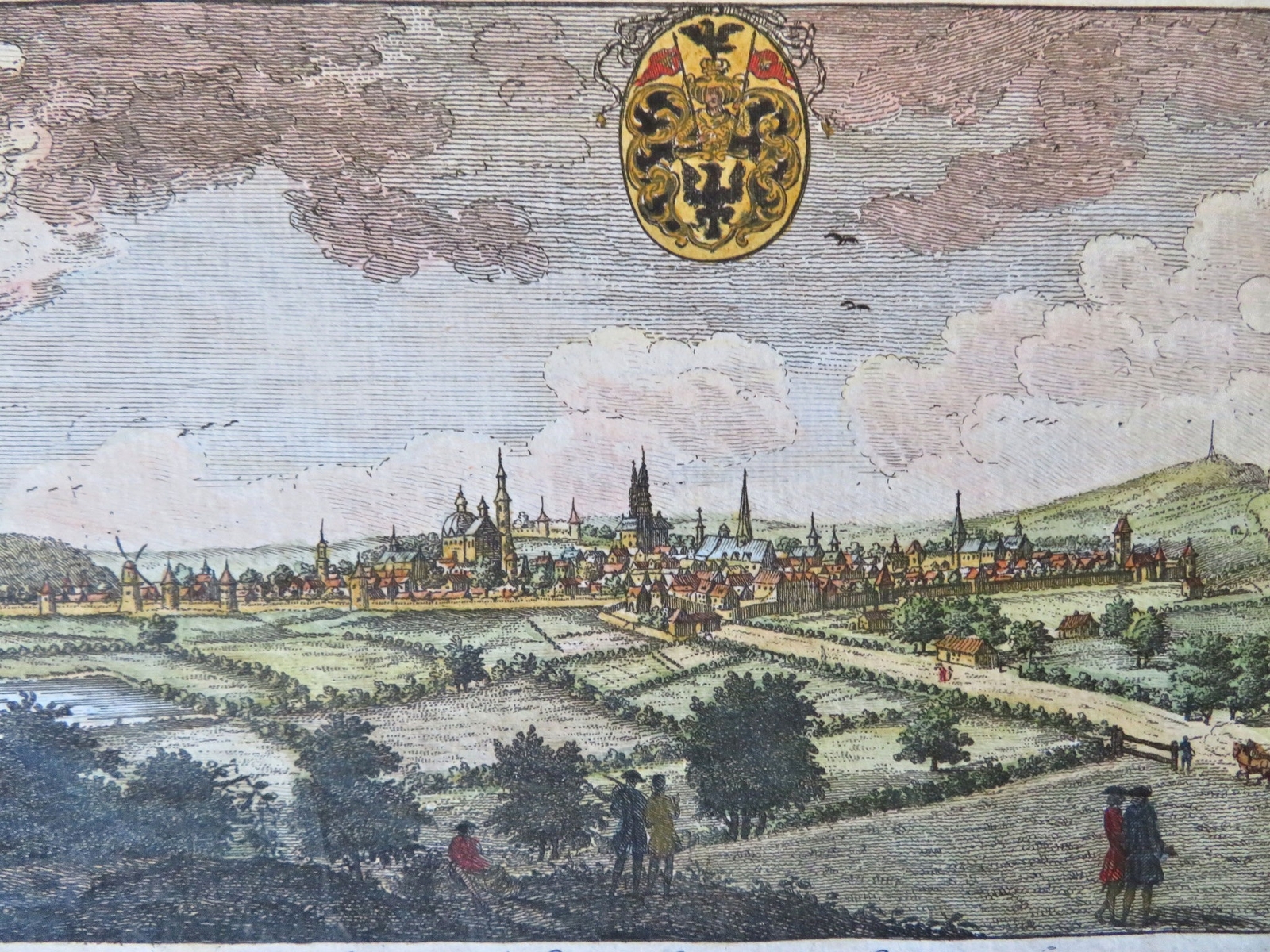 Aachen Aix La Chapelle Holy Roman Emp. Imperial City 1748 fine hand color print