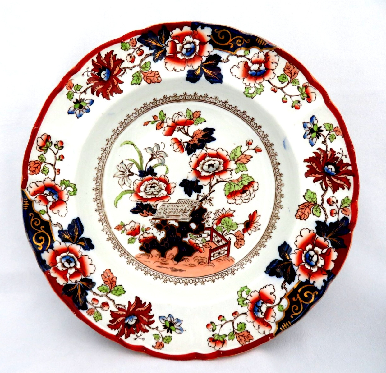 Mason’s Ironstone Imari Rust BIBLE Pattern Rim Soup / Pasta Bowl Mid 1800’s #4