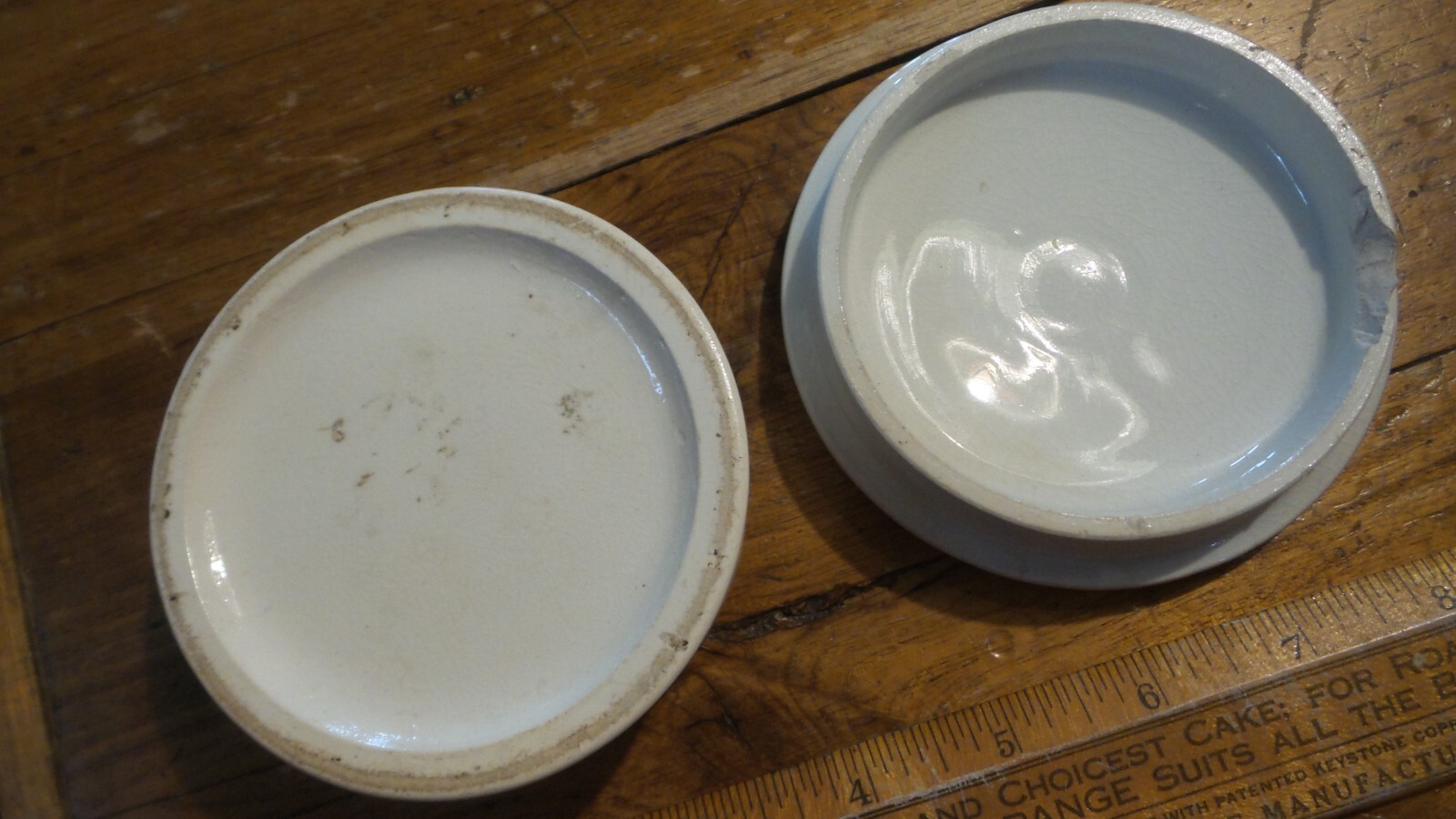 Antique PRATTWARE, PRATT WARE POT & LID The Best Card, 4-1/4″