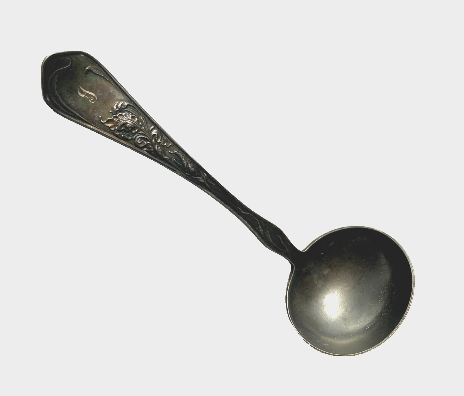 Antique Art Nouveau Silverplate Soup Ladle Pat. 1902 Floral Scroll Design
