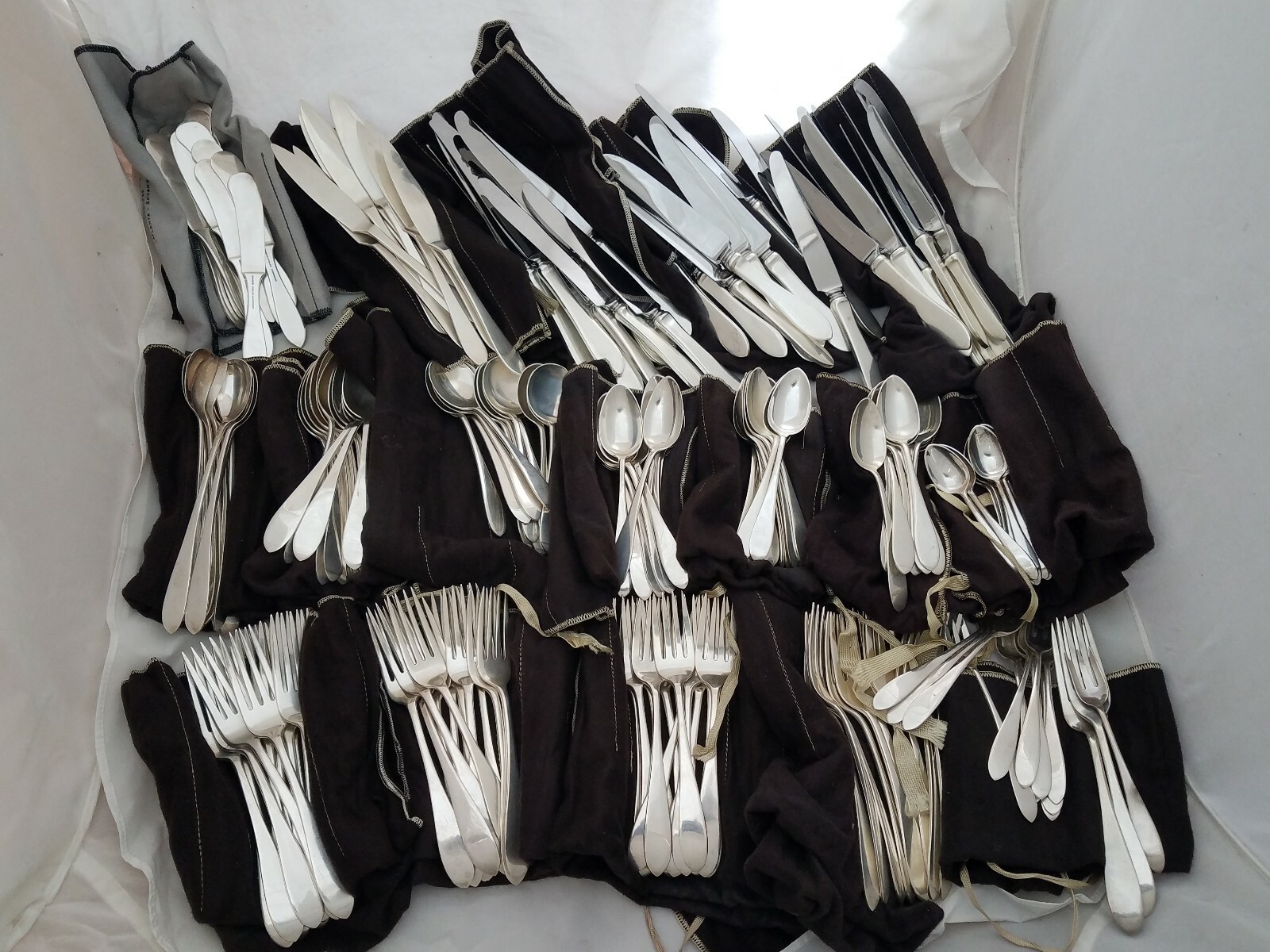 Lg 228pc Sterling ERICKSON Flatware Set w/ Servers PRINCESS handwrought ~no mono