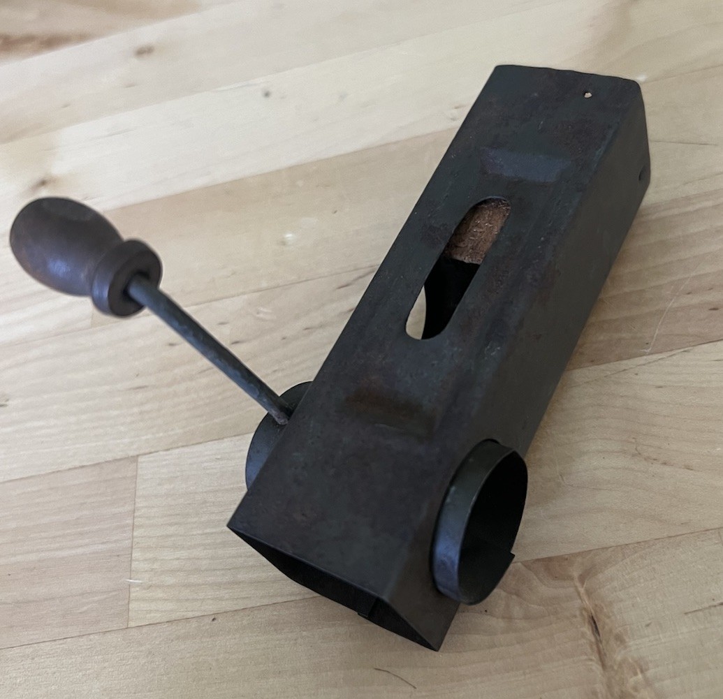 Antique Primitive Wood & Tin Nutmeg Grinder
