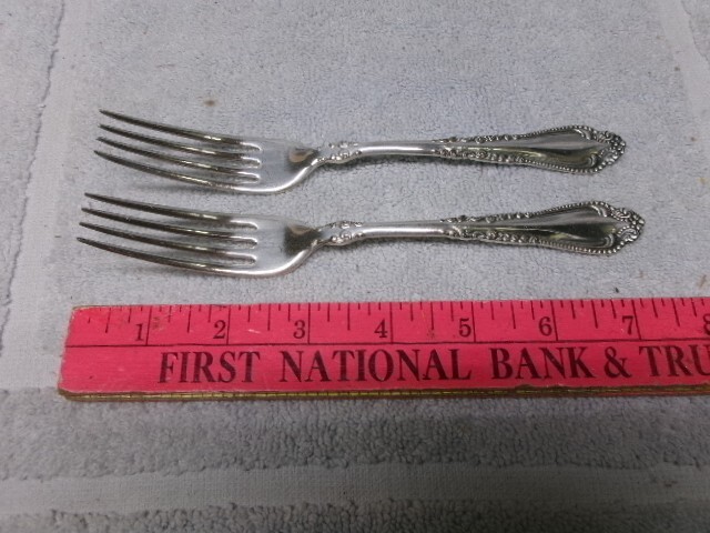 ** TWO (2) Vintage DINNER FORKS – 1847 ROGERS – Norfolk Pattern – LOOK unused!