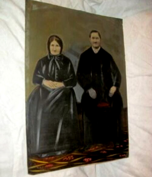 19th Century Americana Tintype Portrait Folk Art Oil Paint Enhanced Federal 1800