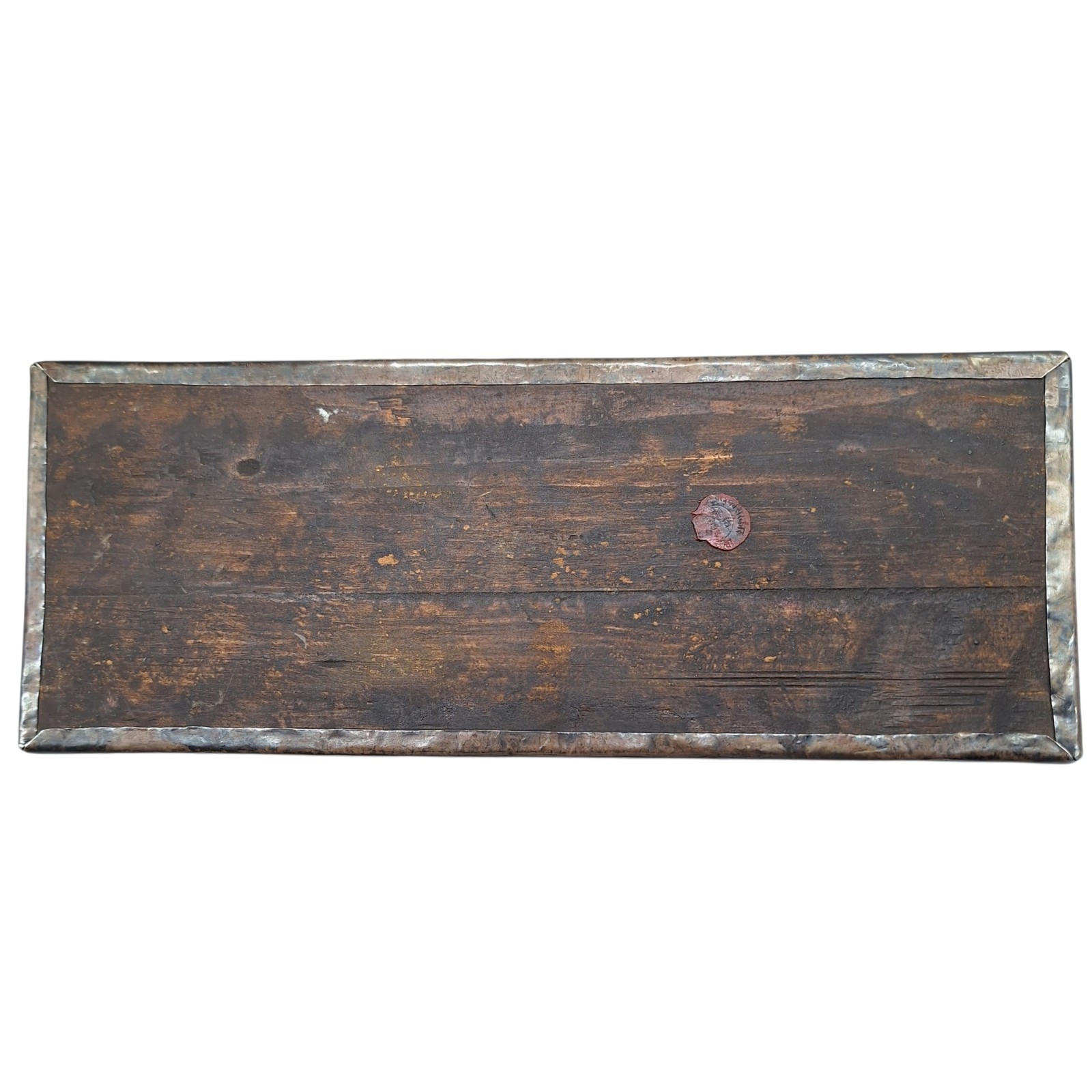 Antique Tibetan Buddhist Scripture Book Cover – Gilded Silver Clad Wood – Sealed