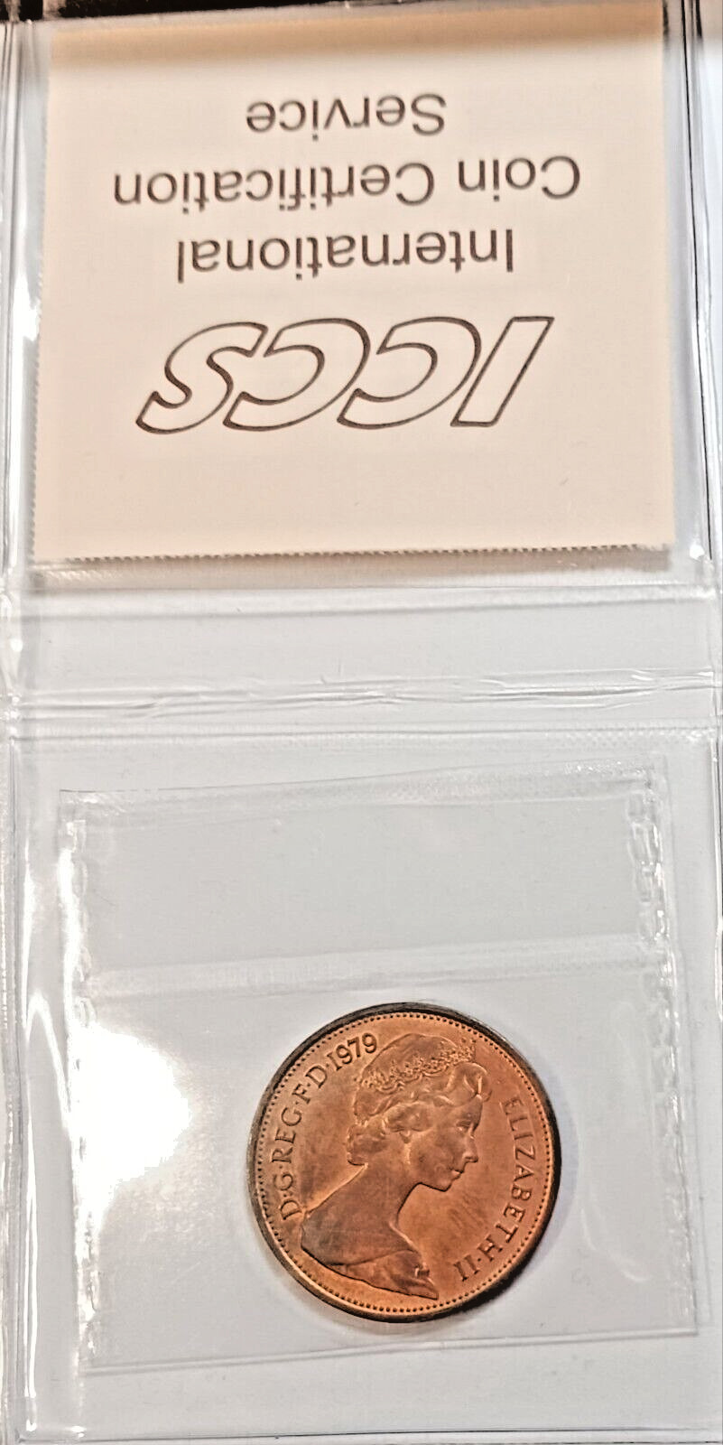 1979 UK QUEEN ELIZABETH II 2 PENCE. Graded MS65 – ICCS.