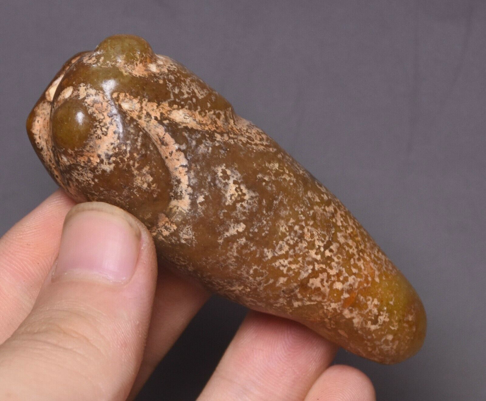 7CM China Hongshan Culture Old Jade Carve Cicada Cicala Animal Amulet Pendant