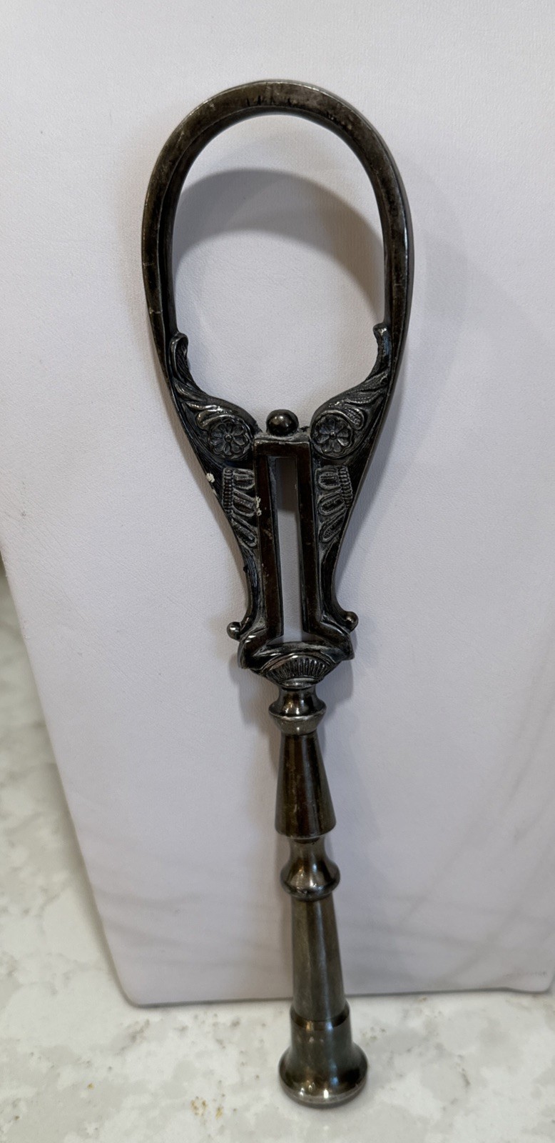 Silverplate lamp finial or Handle For Appetizer/Sweets Plate Or Tray. 8.75”