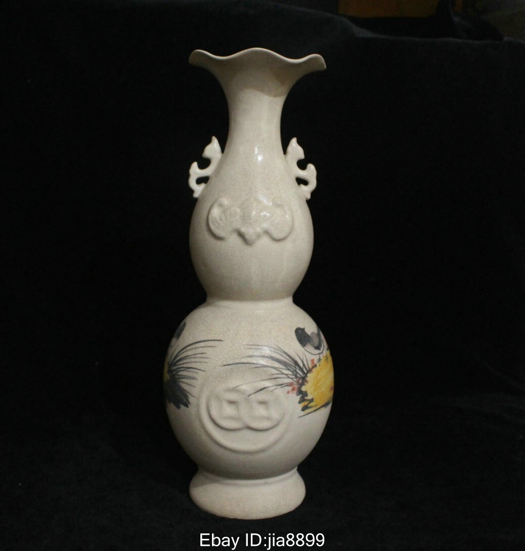 14.4″ Old China Chinese Ancient Chai Kiln Porcelain Song Dynasty Palace Vase