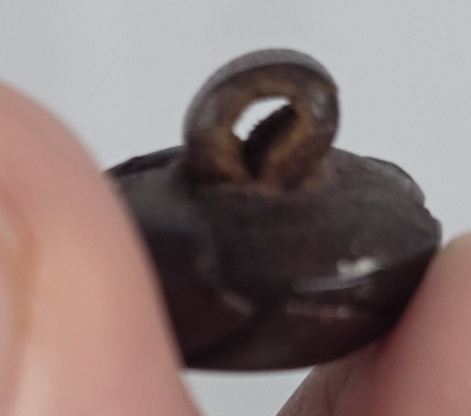 (2) Antique Leather Covered Round Buttons w/Leather Shanks