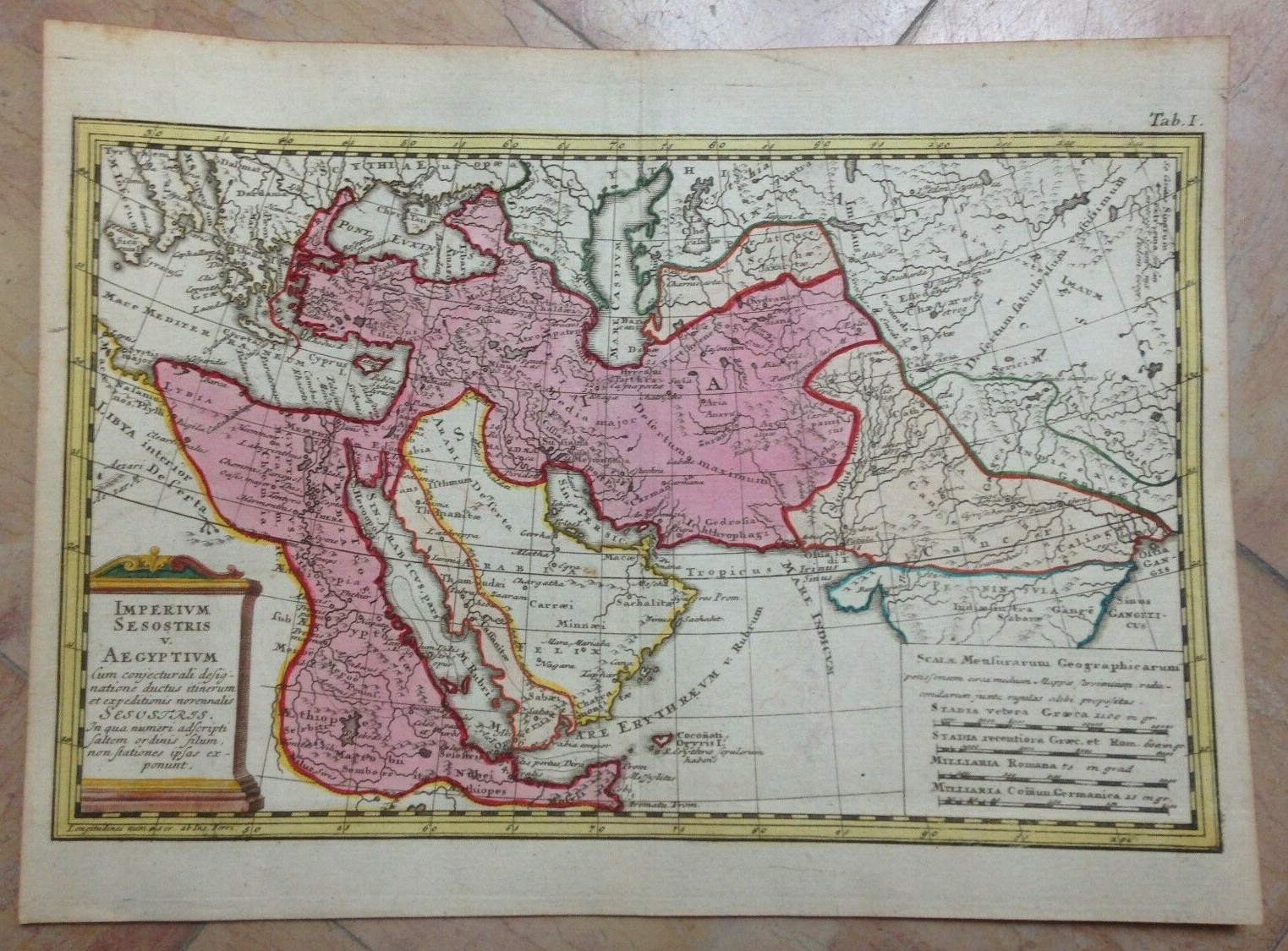 MIDDLE EAST SESOSTRIS EMPIRE 1742 HAAS-HOMANN HRS NICE ANTIQUE MAP 18e CENTURY