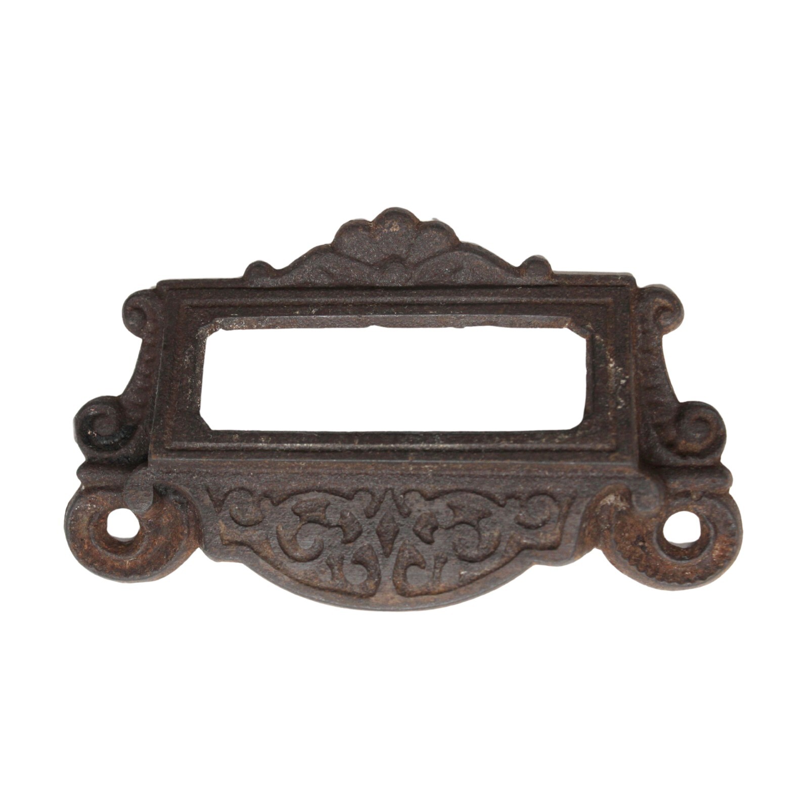 Victorian 4.375 in. Antique Black Cast Iron Cabinet Pull with Slot
