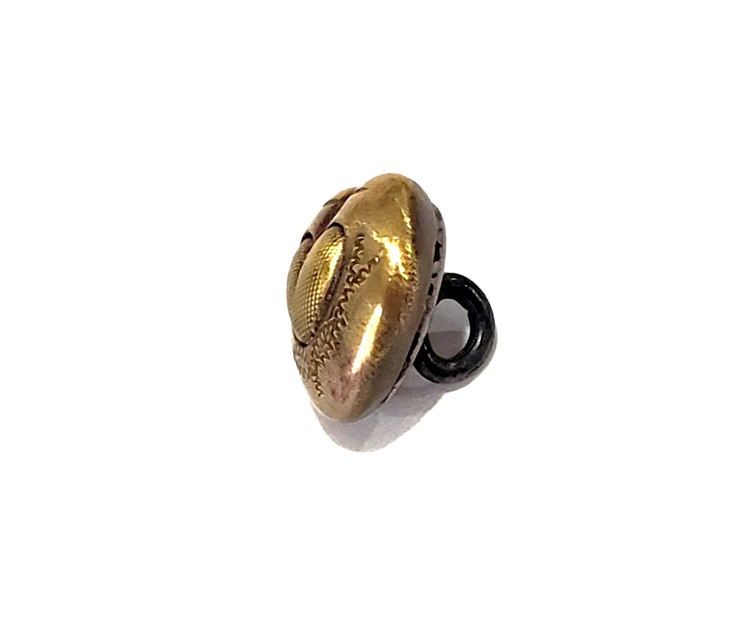 Austrian Tiny Antique Button Rare HEART Shape Brass Metal