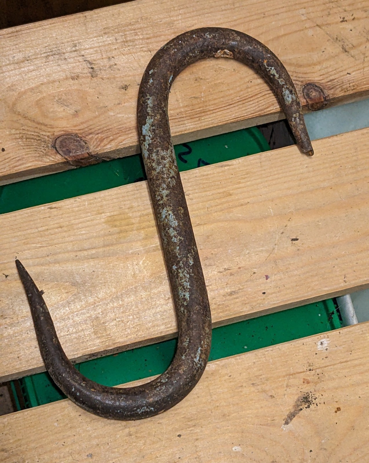Antique Hand-Forged Iron S-Hook. Butcher’s Meat Hook.