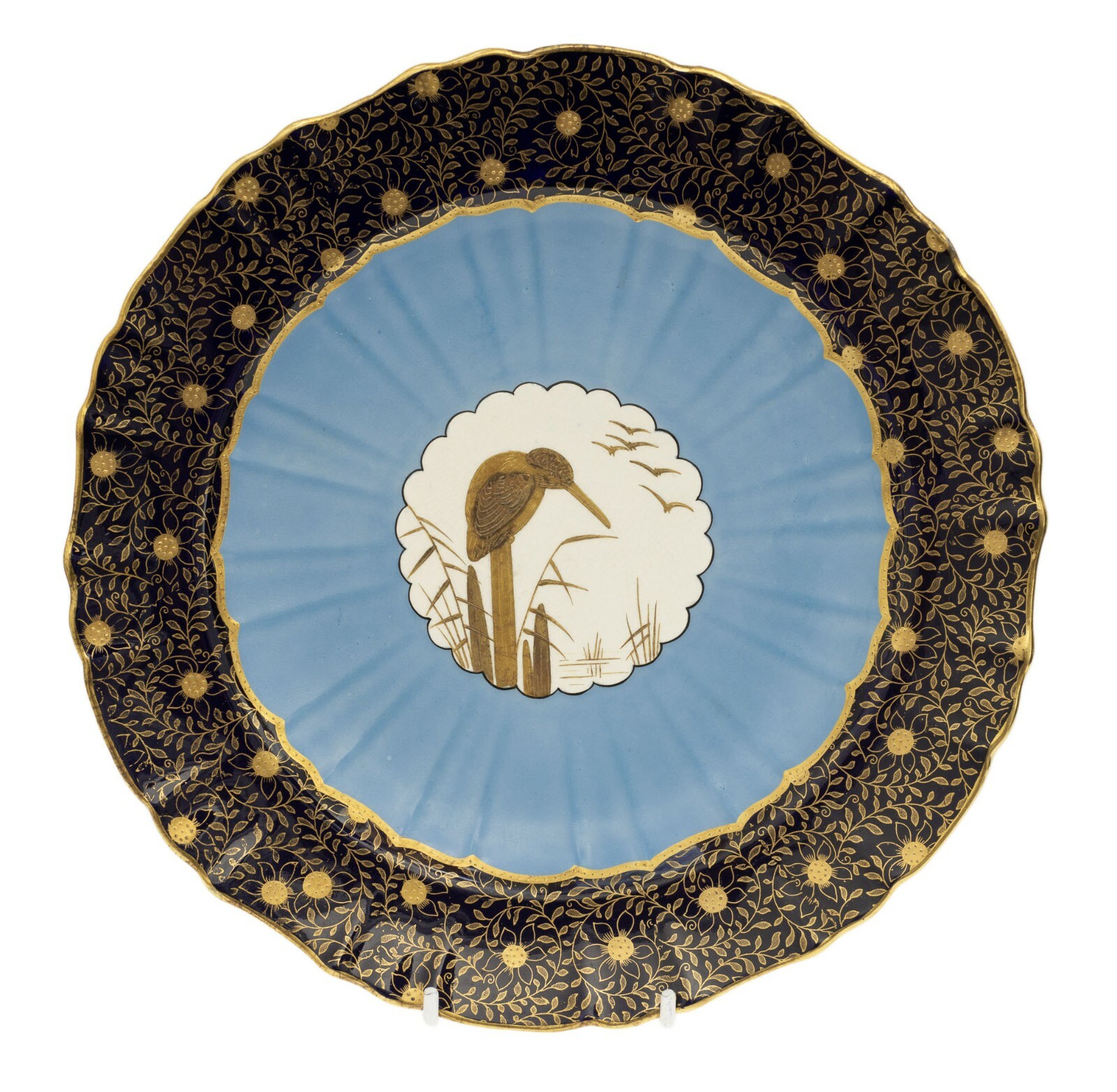 Minton Aesthetic Movement Kingfisher Plate Japonisme 1880s – Antique Victorian