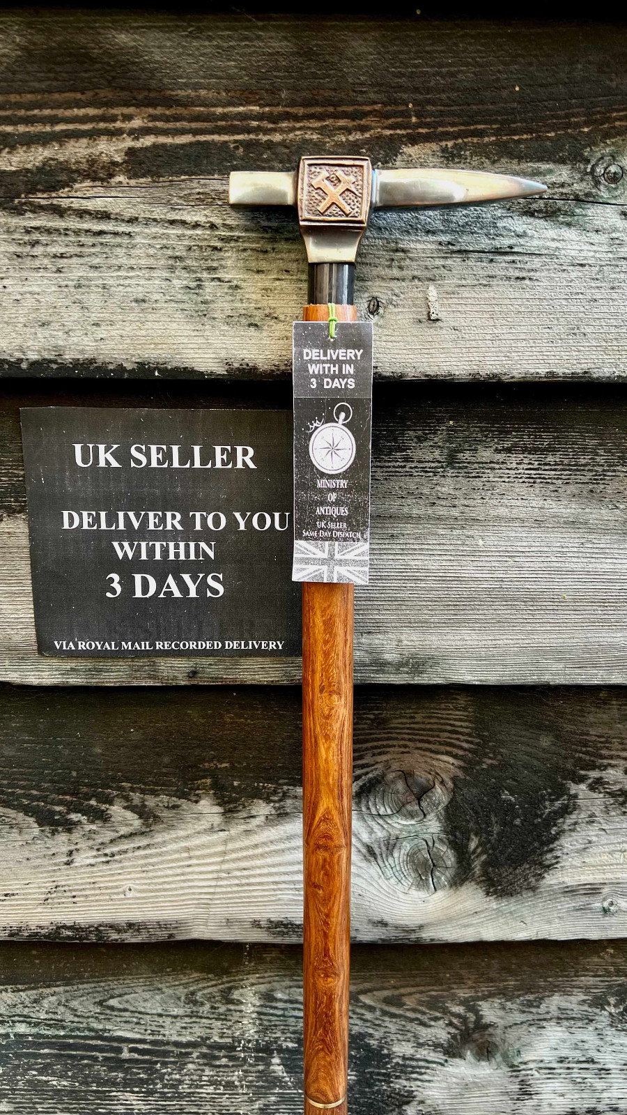 Hammer Handle Elegant Sturdy Strong Foldable Wooden Walking Stick Cane All Sizes