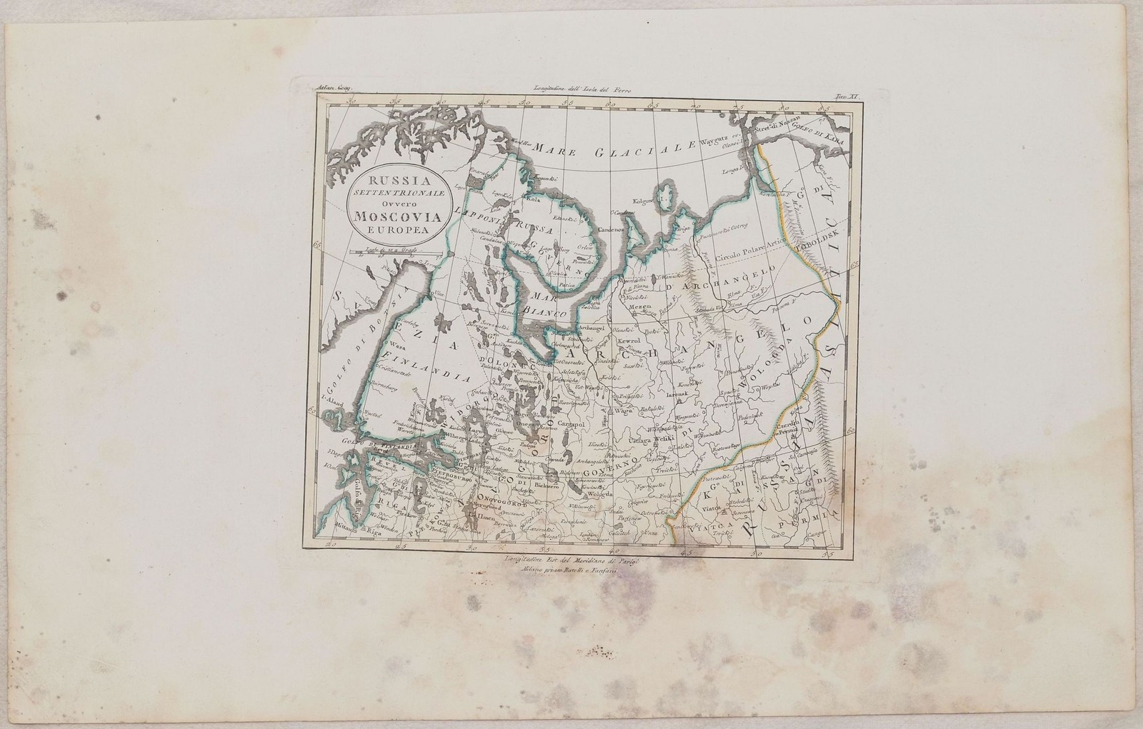 Northern Russia European Moscow Around 1840 Hand Colored Aquatint